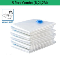 Vacuum Compression Bags (5 pcs) — Store Comforters, Blankets & Jackets, Reusable & Airtight