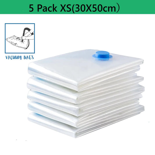 Vacuum Compression Bags (5 pcs) — Store Comforters, Blankets & Jackets, Reusable & Airtight