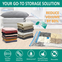 Vacuum Compression Bags (5 pcs) — Store Comforters, Blankets & Jackets, Reusable & Airtight